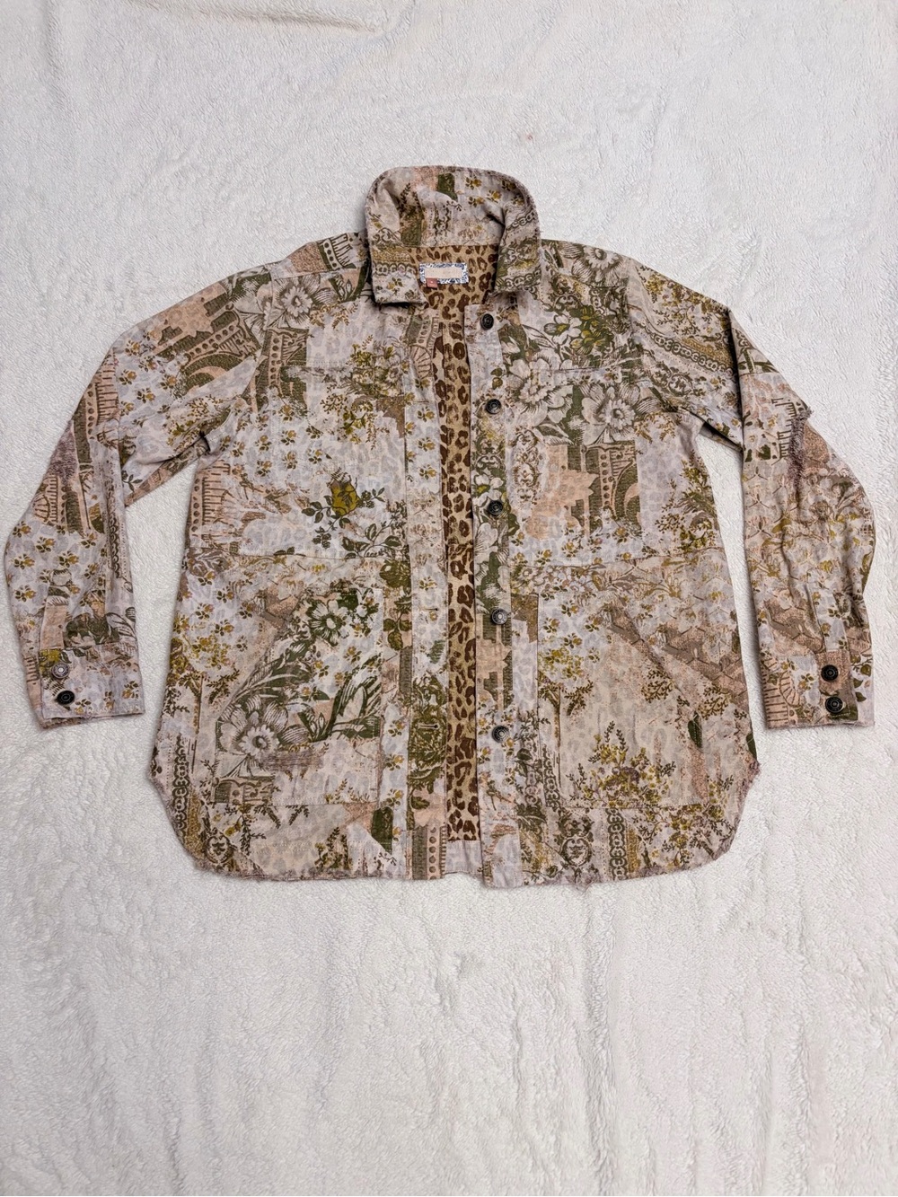 Anthropologie Pilcro Medium shirt jacket outdoor printed camo cheetah shacket - Picture 4 of 15